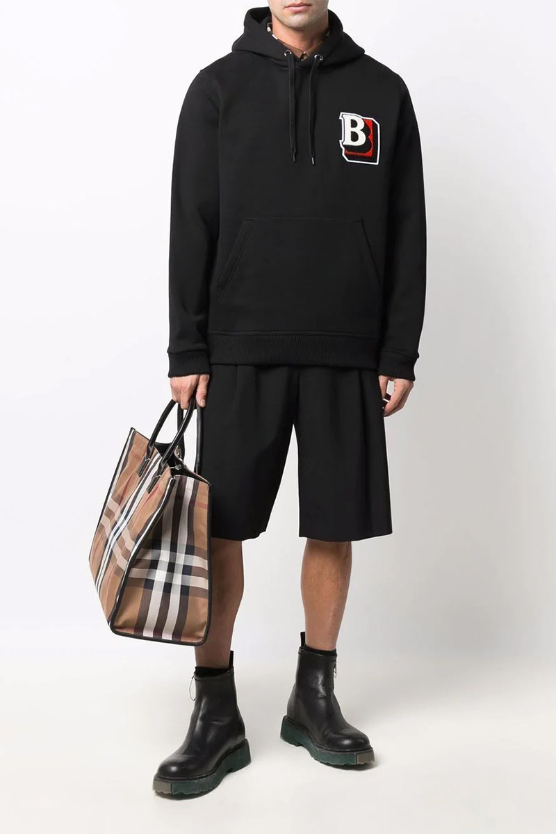 Burberry Мужское чёрное худи letter graphic
