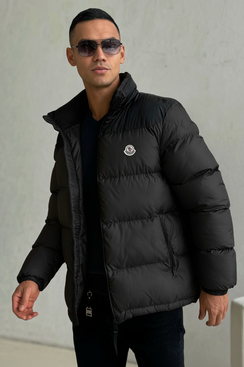 Moncler Утеплённая куртка Peuplier logo-patch - Black 