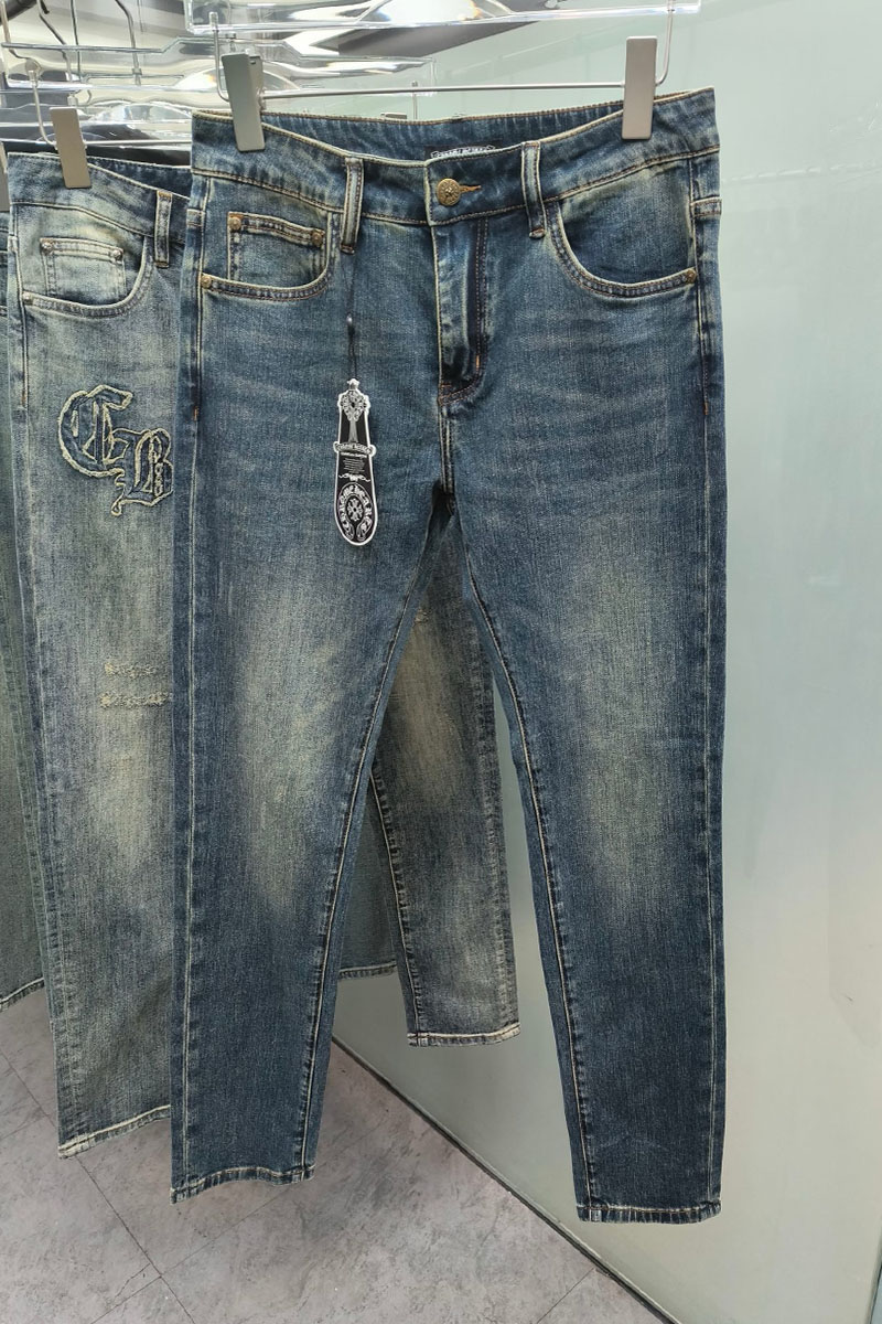 Chrome Hearts Мужские синие джинсы Premium