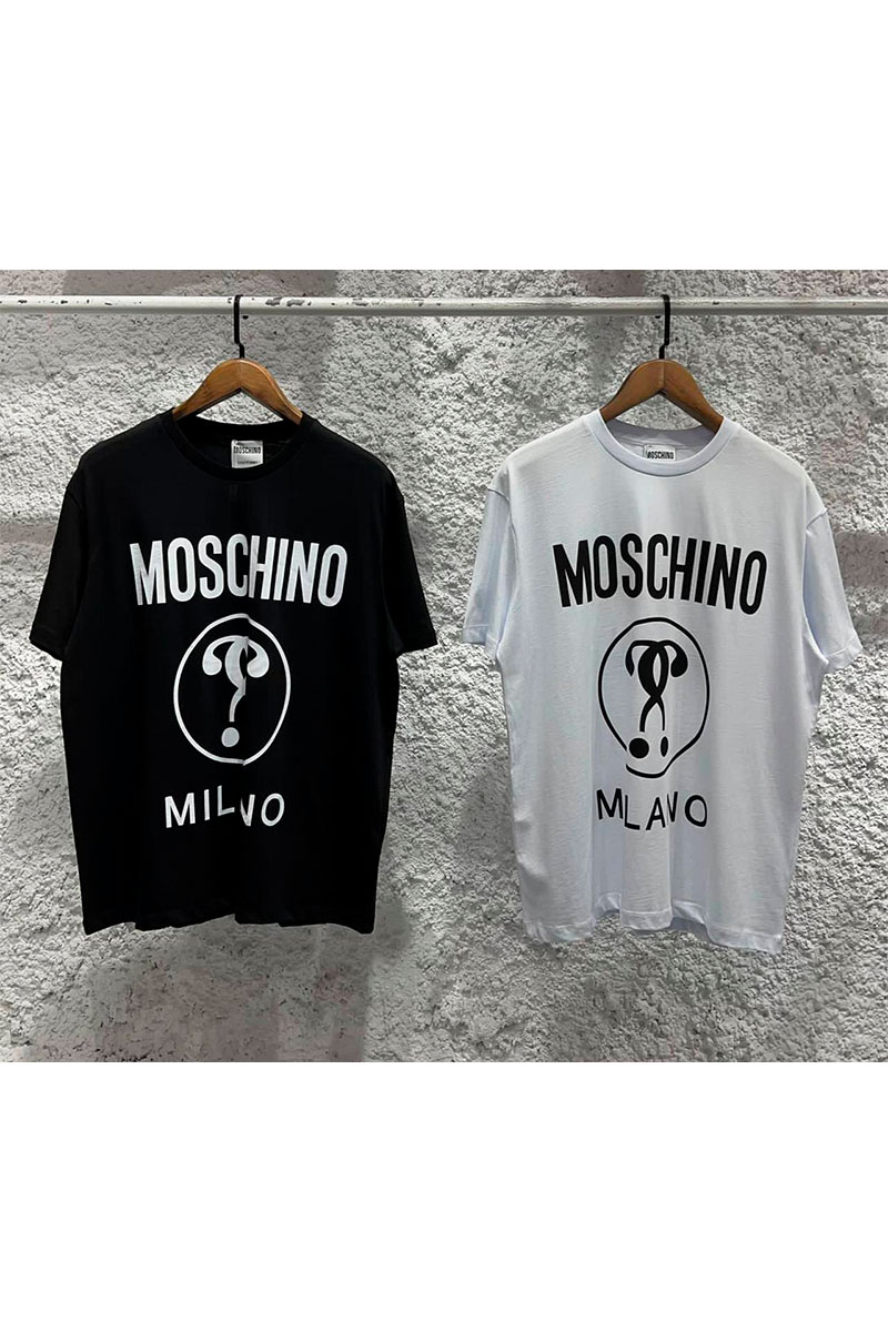 Moschino Чёрная оверсайз футболка Double Question Mark Logo