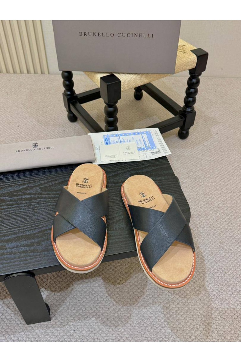 Brunеllо Сuсinеlli Кожаные шлёпанцы Crossover