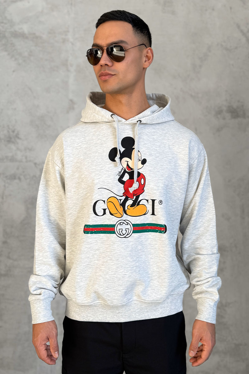 Gucci Серое оверсайз худи Disney "Mickey Mouse"