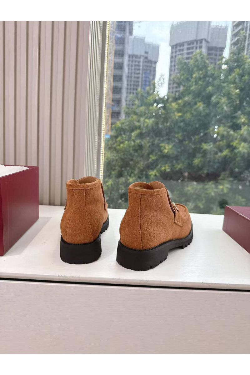 Gucci Женские замшевые лоферы premium - Chestnut
