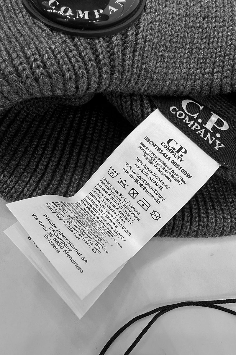 C.P. Company Шапка Single Lens - Dark Grey