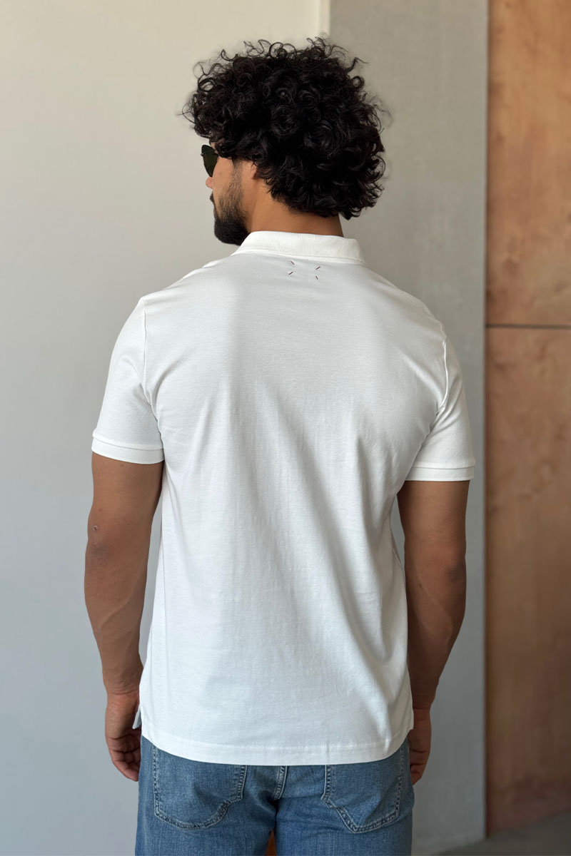 Kiton Мужское белое поло embroidered logo