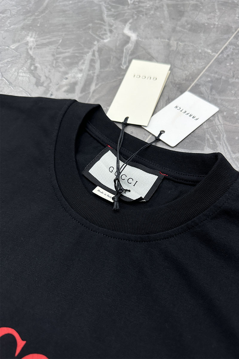 Gucci Чёрная оверсайз футболка GG logo-print