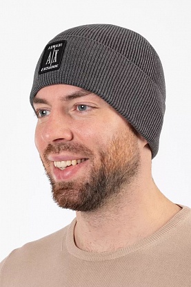 Шапка серого цвета white logo
