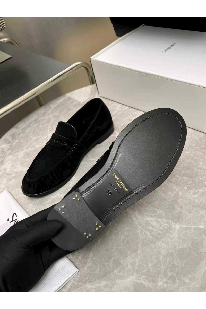 Yves Saint Laurent Женские замшевые лоферы premium