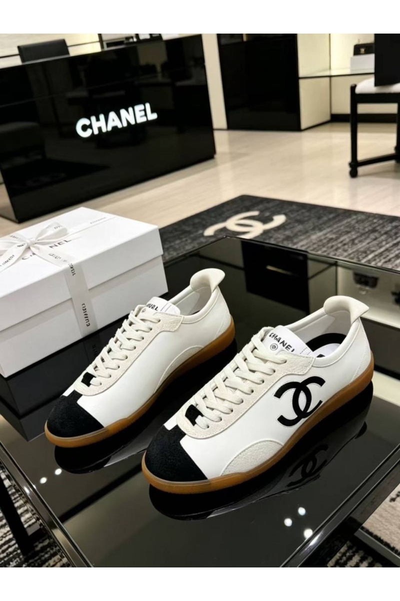 Chаnеl Женские кожаные кроссовки premium