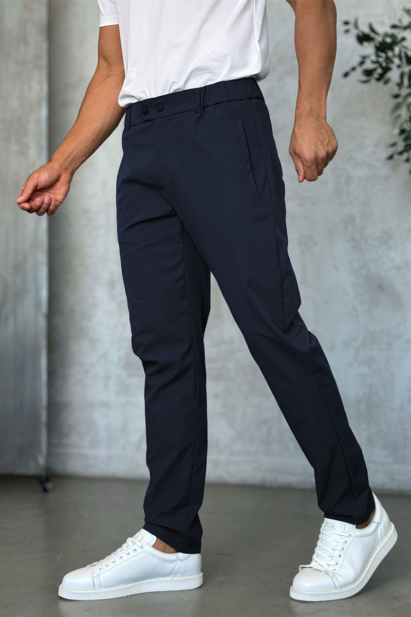 Zilli Мужские тёмно-синие брюки slim fit