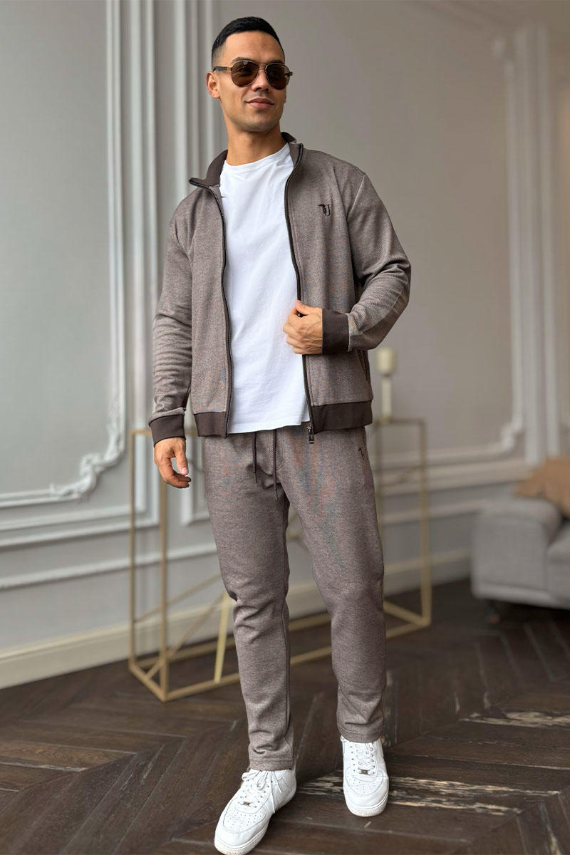 Trussardi Мужская кофта embroidered logo - Brown 