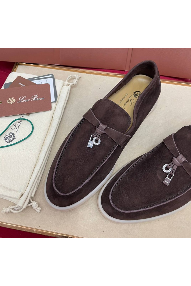 Loro Piana Женские замшевые лоферы Summer Charms Walk premium