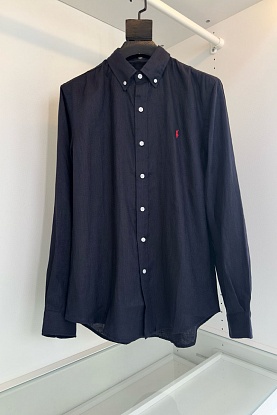 Льняная рубашка pony-embroidered - Navy