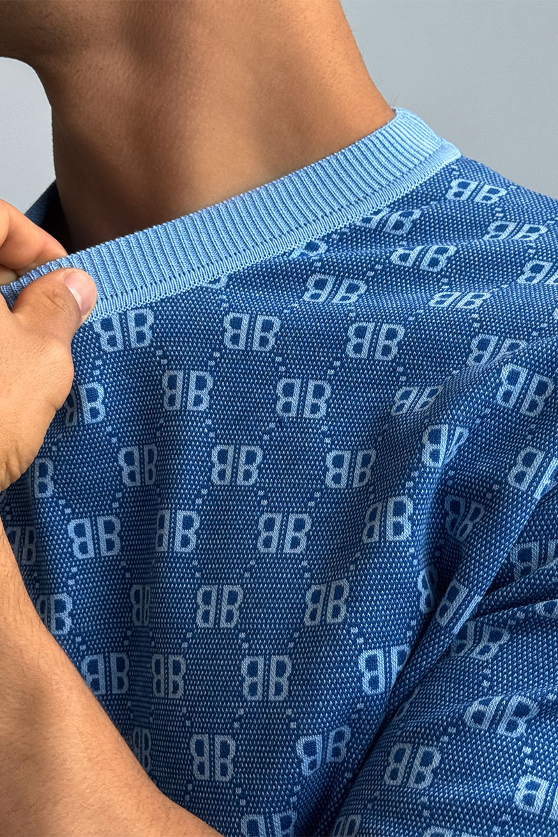 Balenciaga Синяя оверсайз футболка