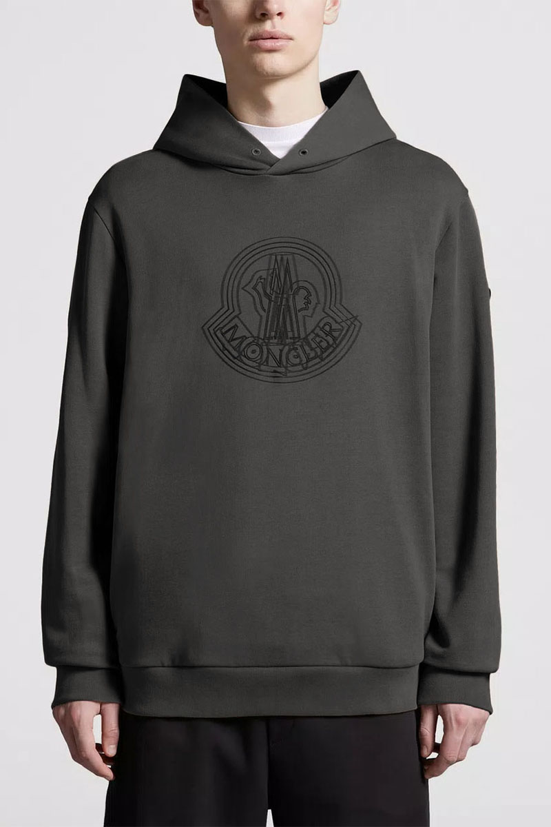 Moncler Мужское серое худи logo-print