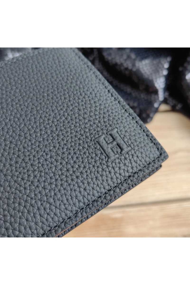 Hermes Кожаный чёрный кошелёк 12х10 см