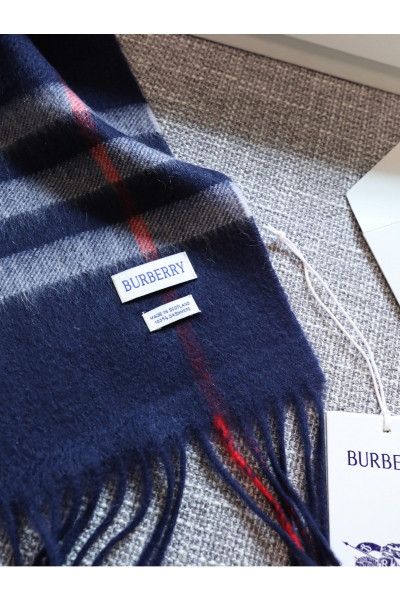 Burberry Шарф  two-tone Check premium 168x30 см - Navy