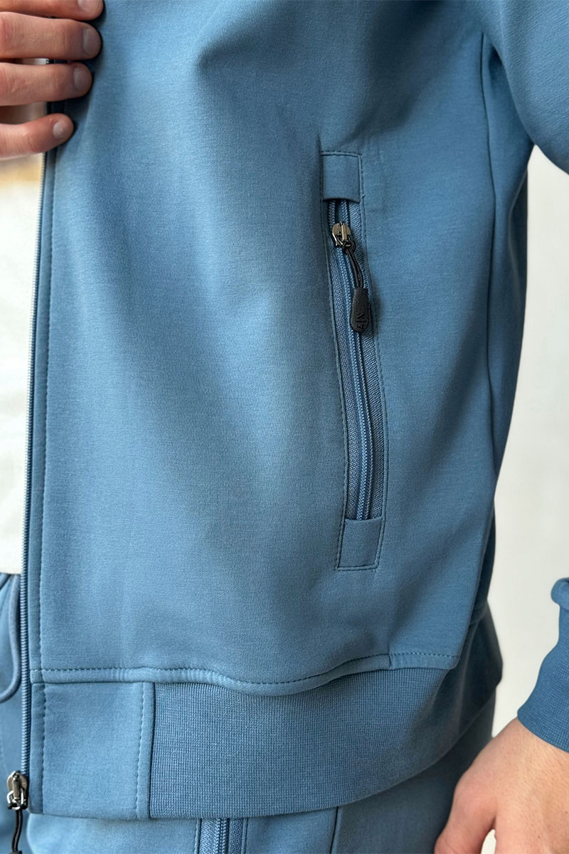 Emporio Armani EA7 Кофта на молнии logo-patch - Blue