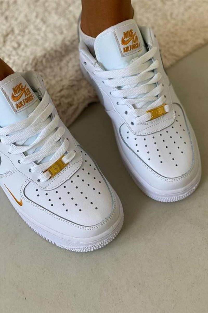 Nike Кроссовки AF1 Mini Swoosh - Grey / Gold