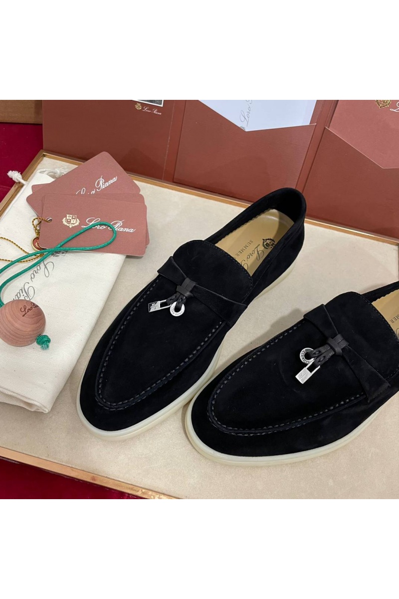 Loro Piana Женские замшевые лоферы Summer Charms Walk premium