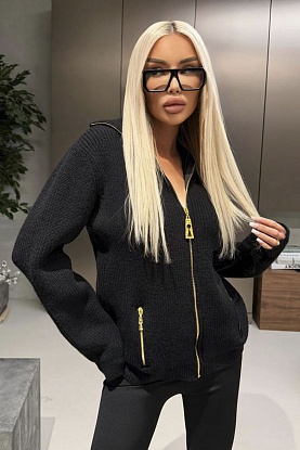 Женский кардиган на молнии premium - Black