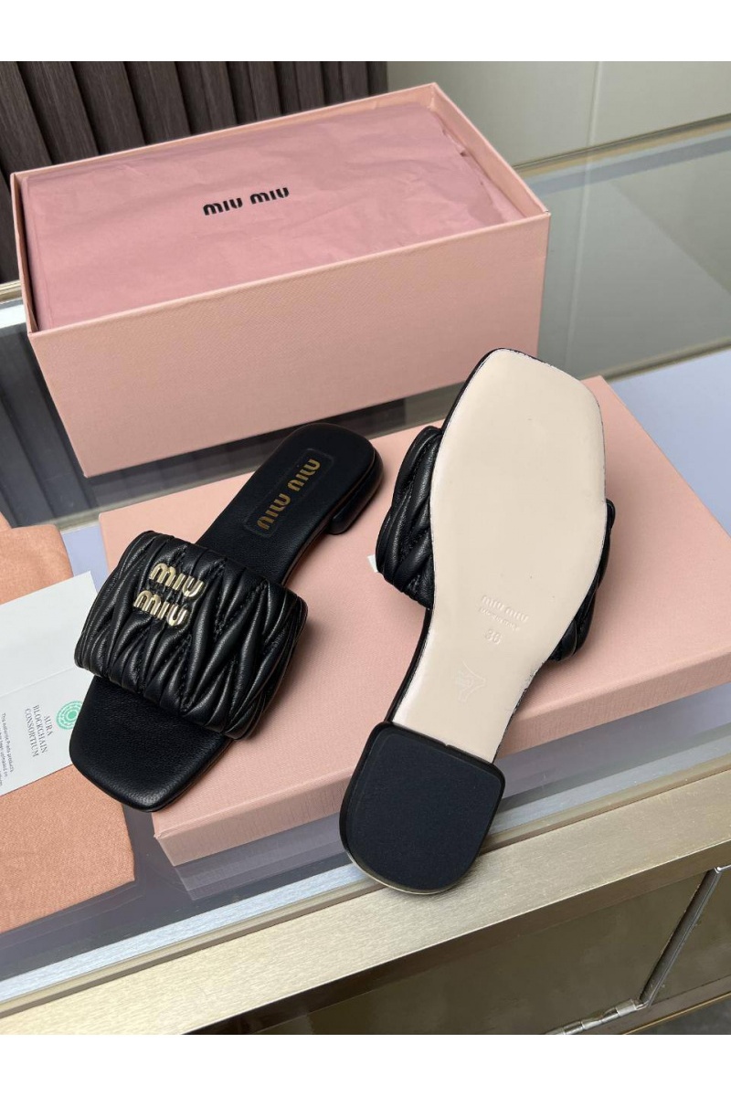 MIU MIU Женские шлёпанцы Premium - Black