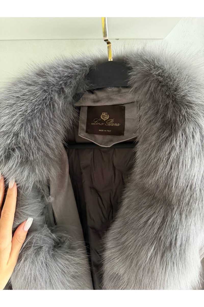 Loro Piana Женский бомбер с натуральным мехом premium