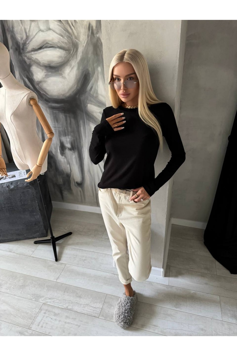 Designer Clothing Женский лонгслив чёрного цвета The Row premium