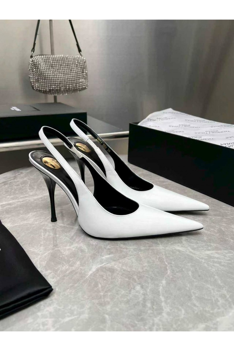 Yves Saint Laurent Женские кожаные туфли на каблуке premium