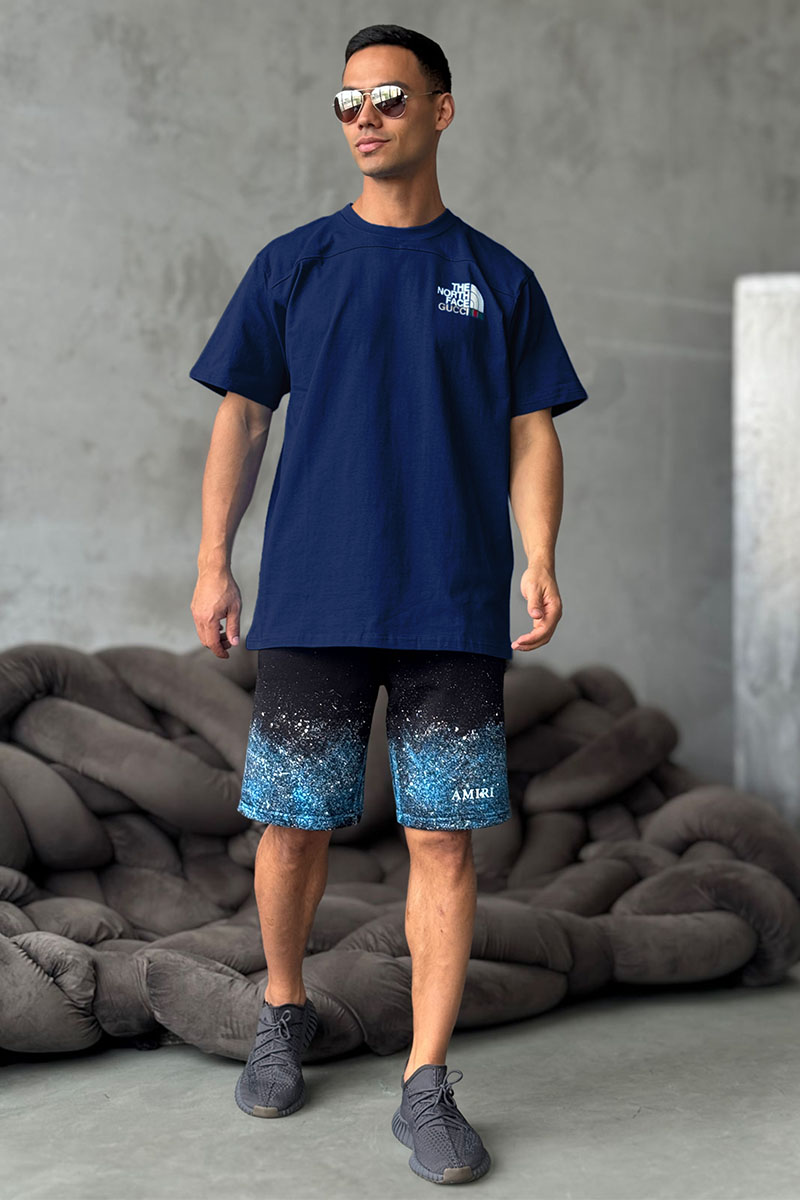 Gucci Оверсайз футболка TNF Collaboration landscape print - Navy