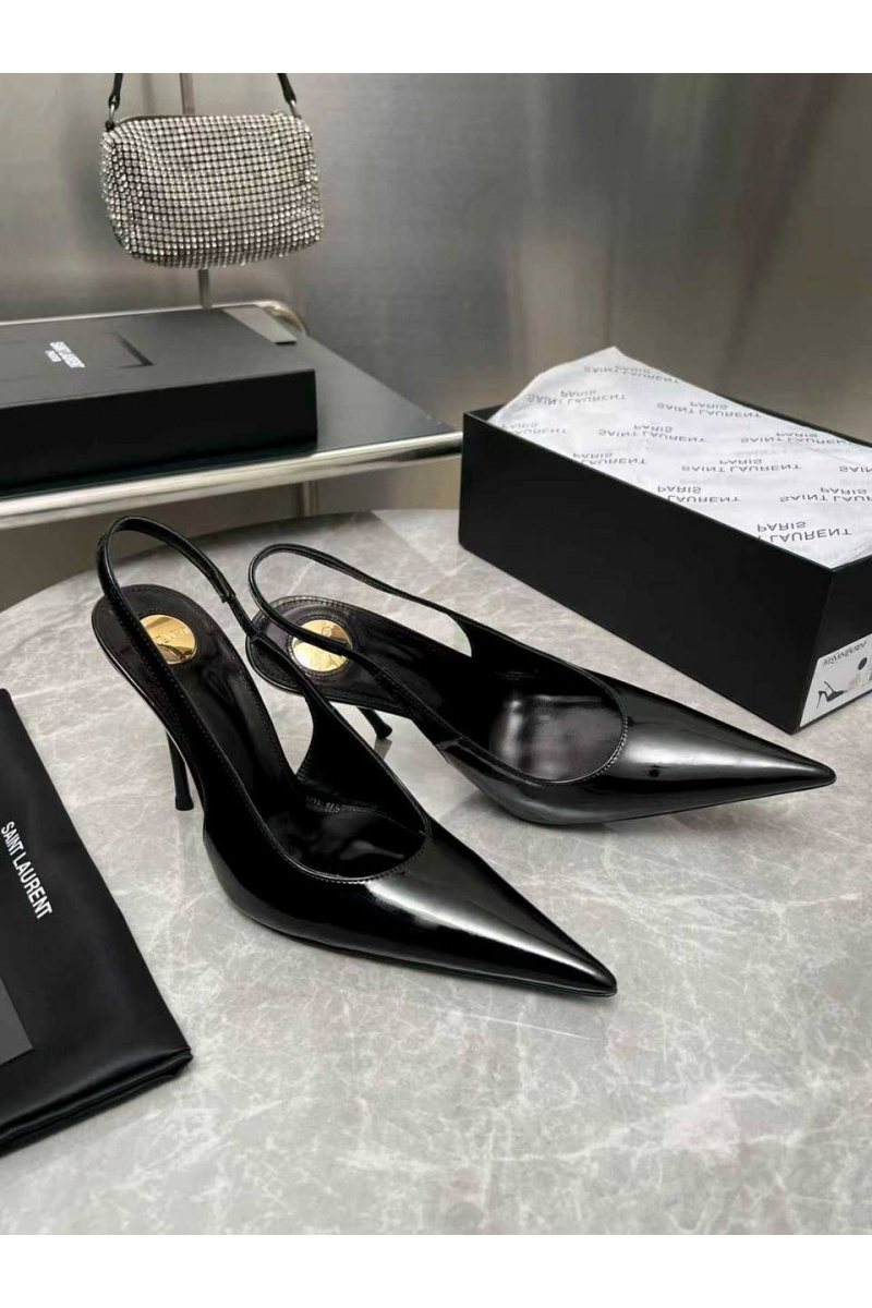 Yves Saint Laurent Женские кожаные туфли на каблуке premium
