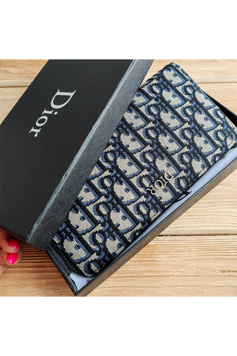 Dior Кожаное портмоне Jacquard 20x10 см