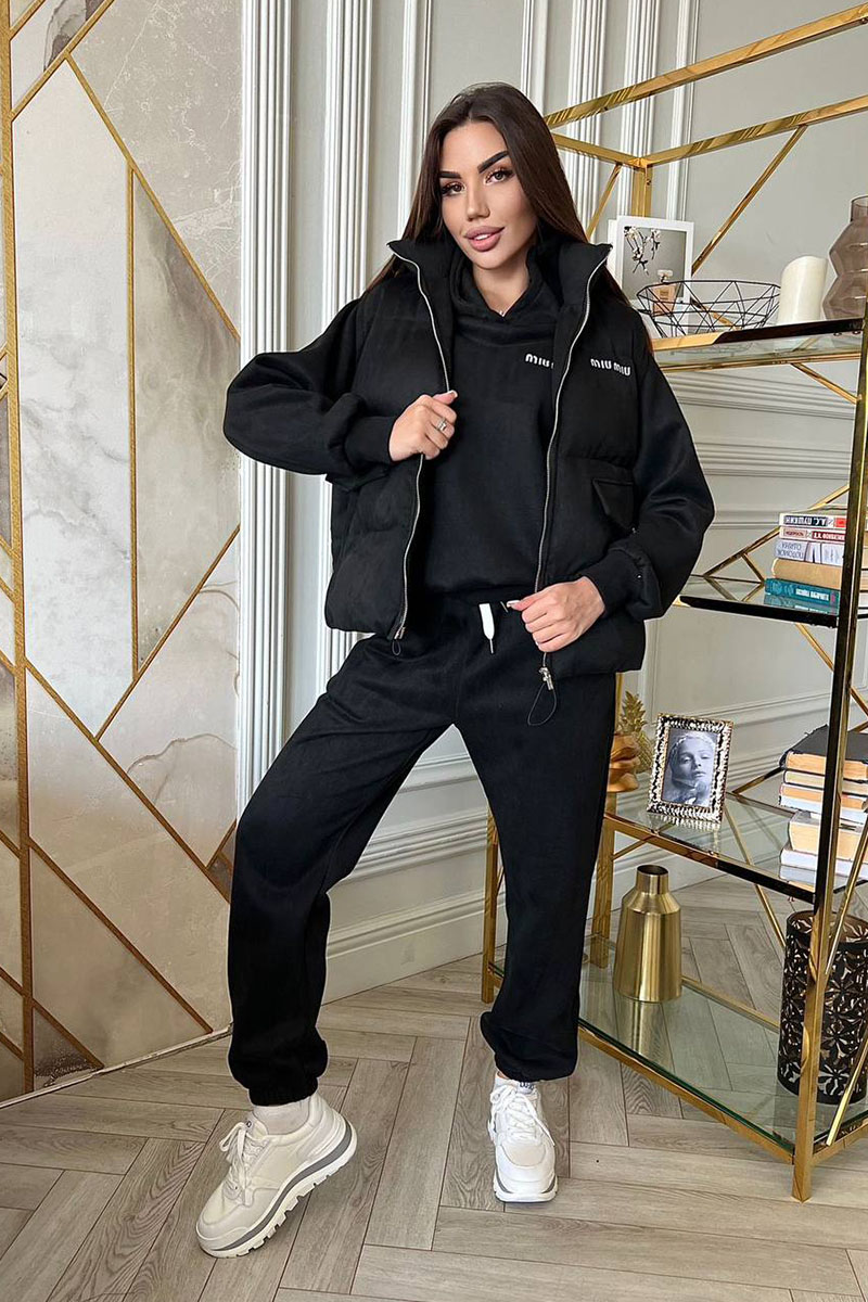 MIU MIU Женский чёрный комплект тройка 