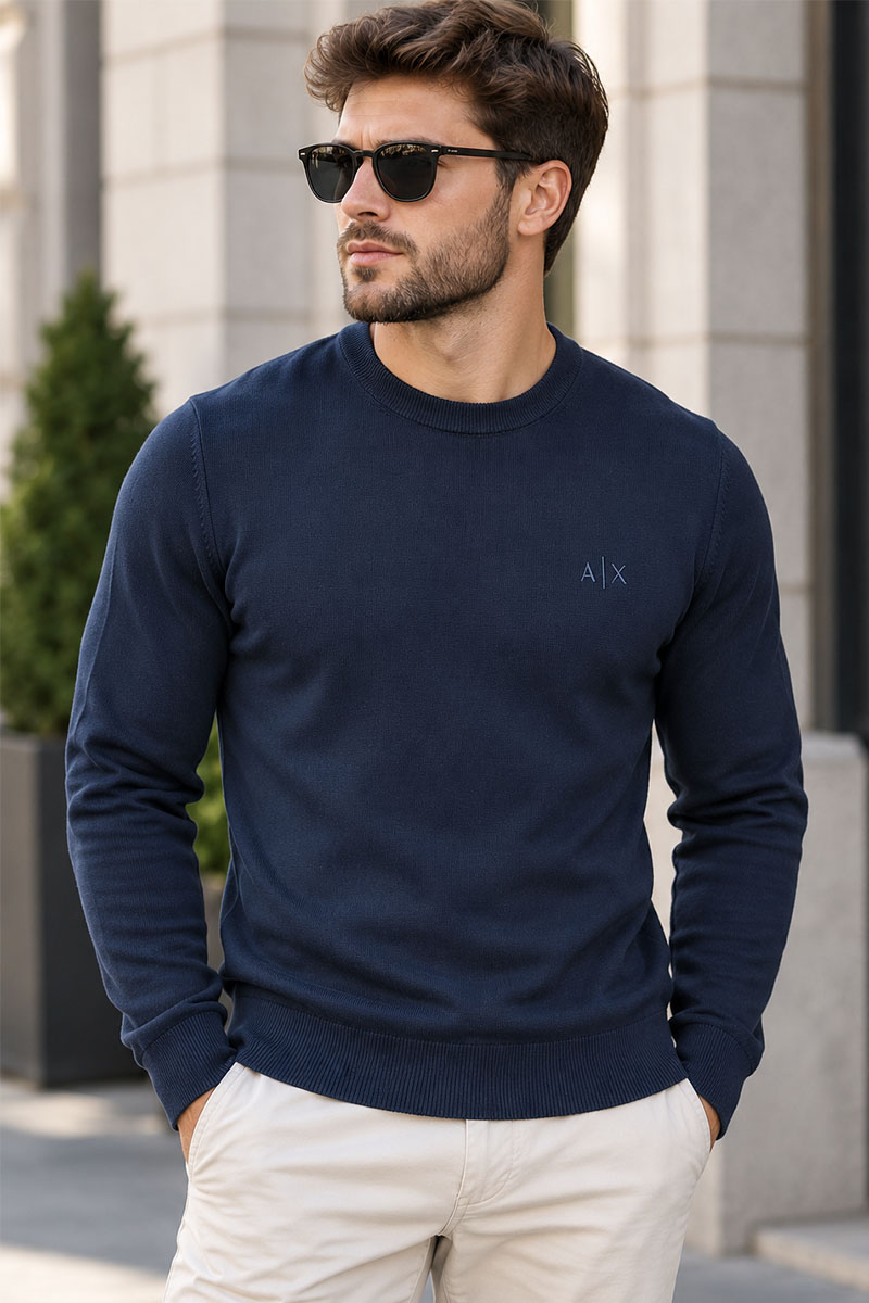 Emporio Armani EA7 Мужская тёмно-синяя кофта