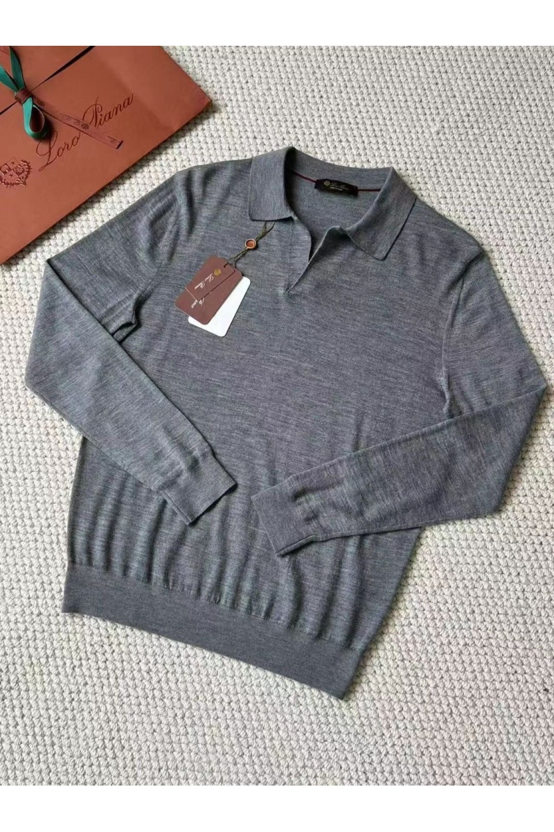 Loro Piana Поло с длинным рукавом Premium - Light Flower Gray