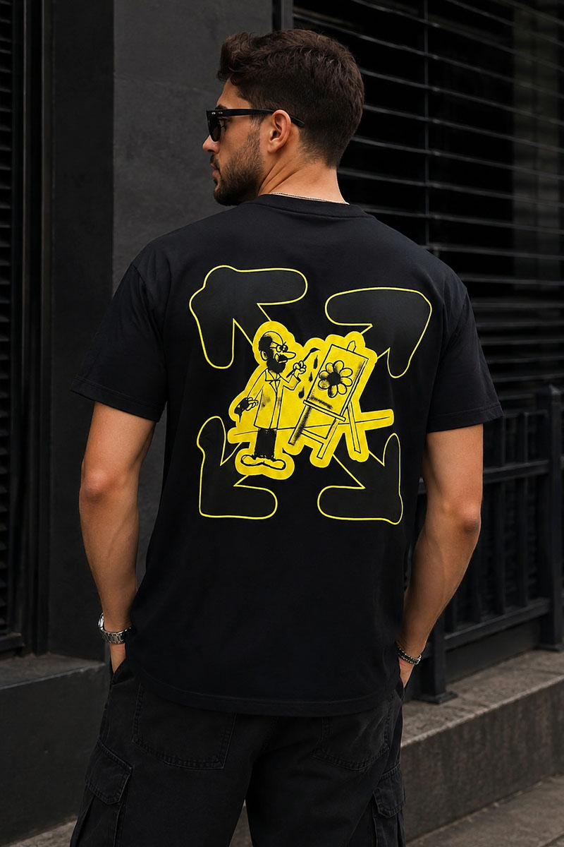 Off-White Чёрная оверсайз футболка Lvr Exclusive Arrow 