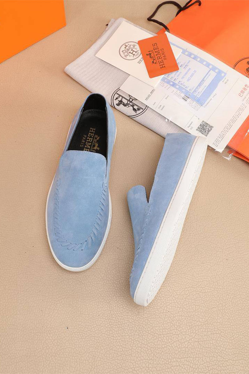 Hermes Мужские замшевые лоферы Julian - Blue