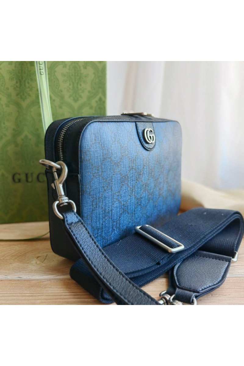 Gucci Мужская кожаная сумка Ophidia GG 22x16 см