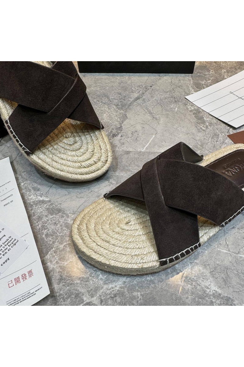 Zegna Мужские шлёпанцы suede - Brown