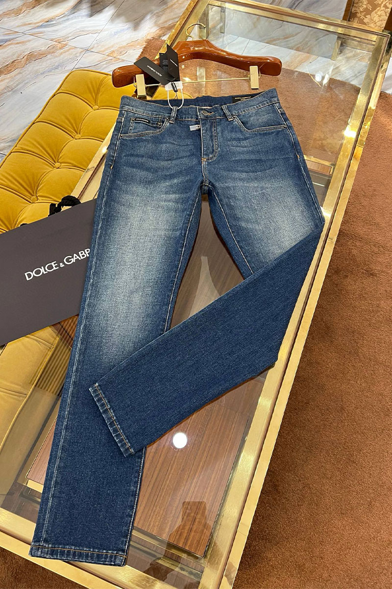 Dоlсе & Gаbbаnа Мужские синие джинсы slim fit Premium