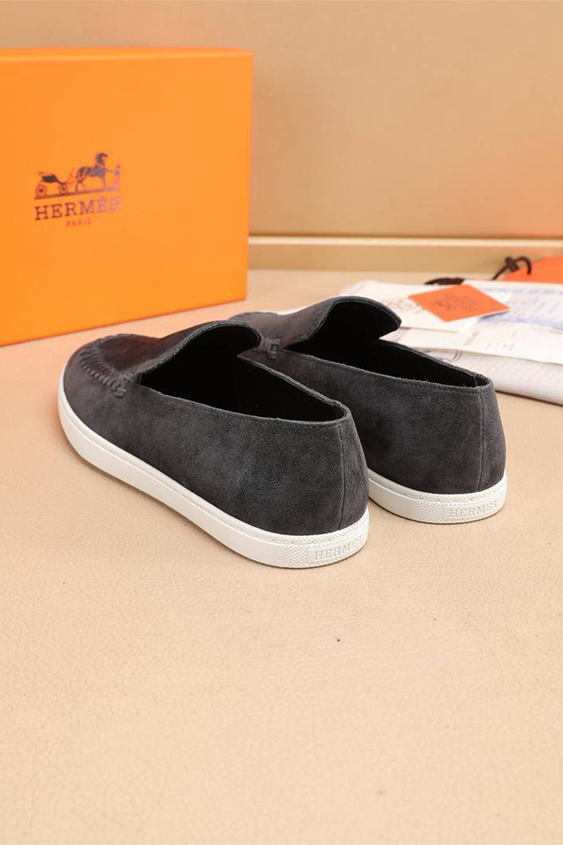 Hermes Мужские замшевые лоферы Julian - Grey