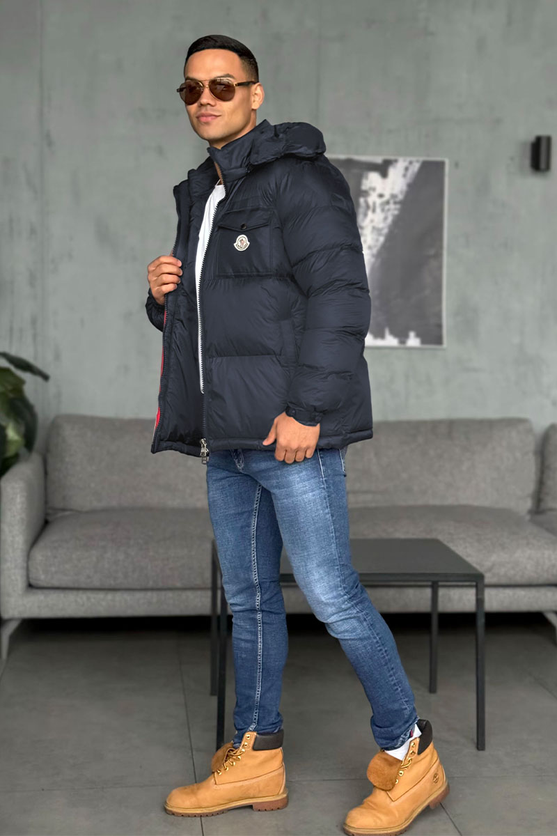 Moncler Мужская куртка тёмно-синего цвета