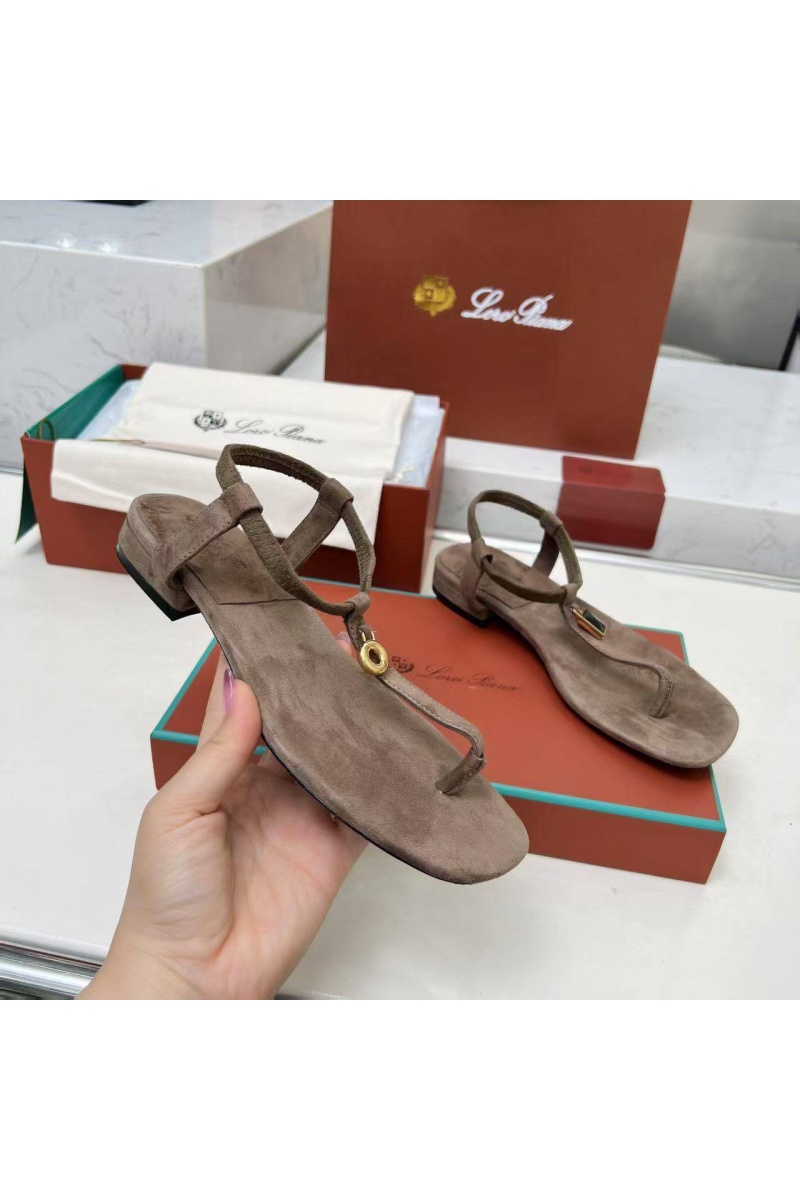 Loro Piana Женские замшевые сандалии Premium - Brown