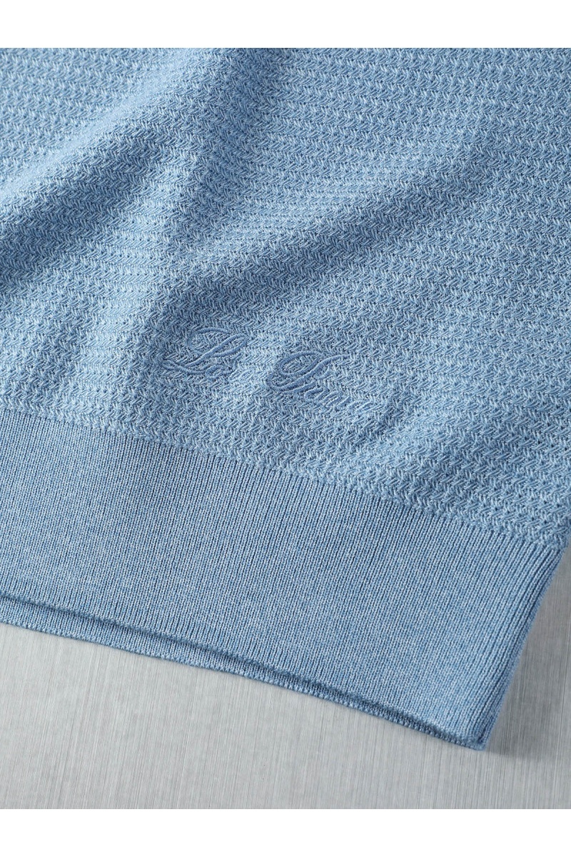 Loro Piana Мужское поло голубого цвета premium