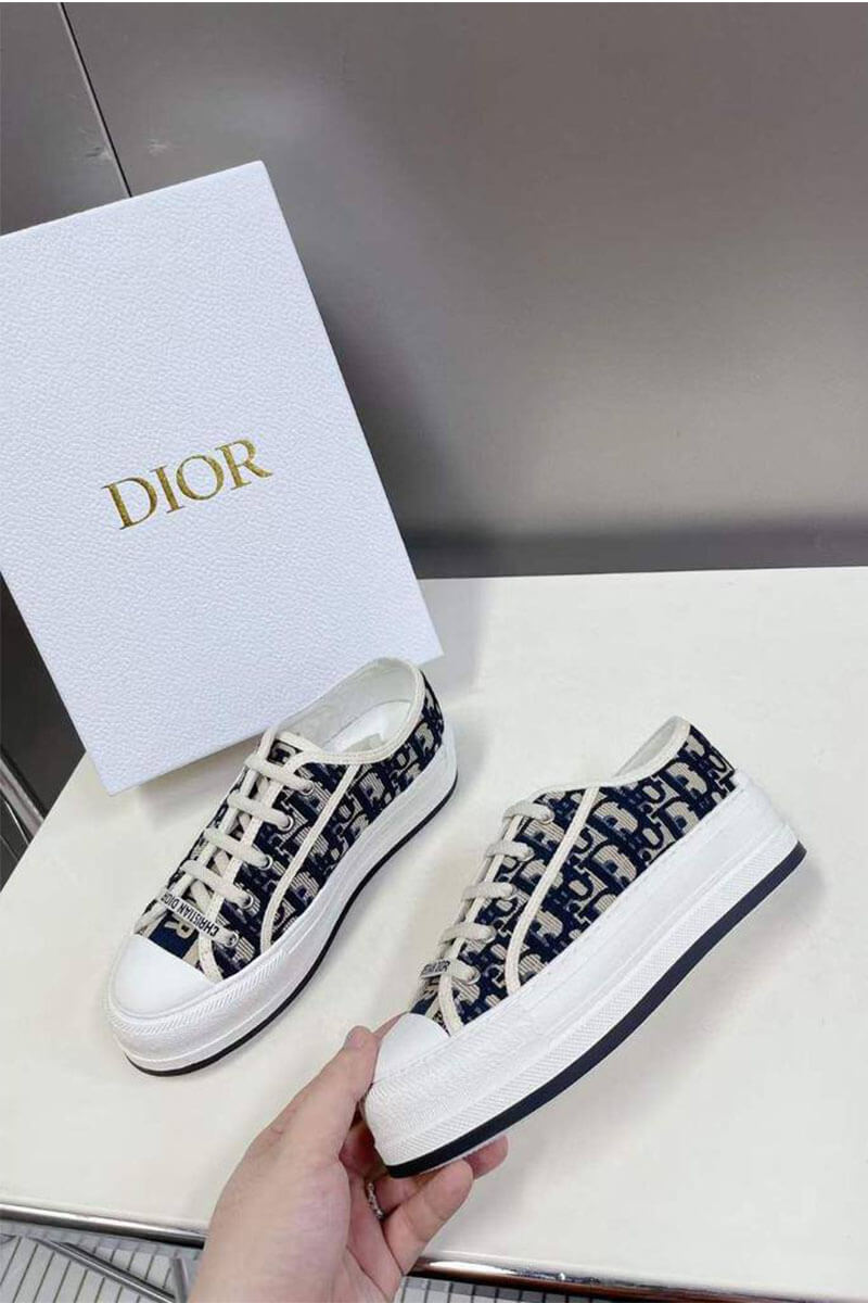 Dior Женские кеды на платформе Walk'n' - Black 