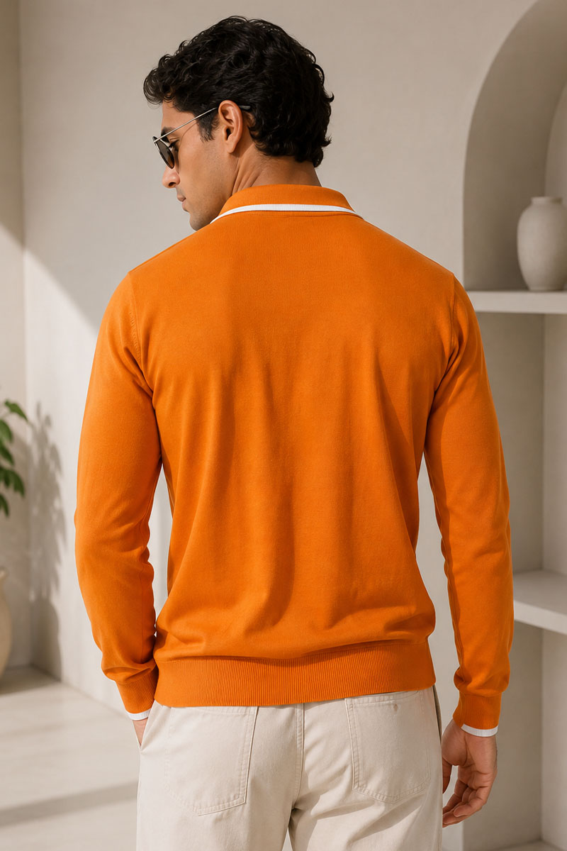 Etro Поло с длинным рукавом Pegaso logo - Orange 