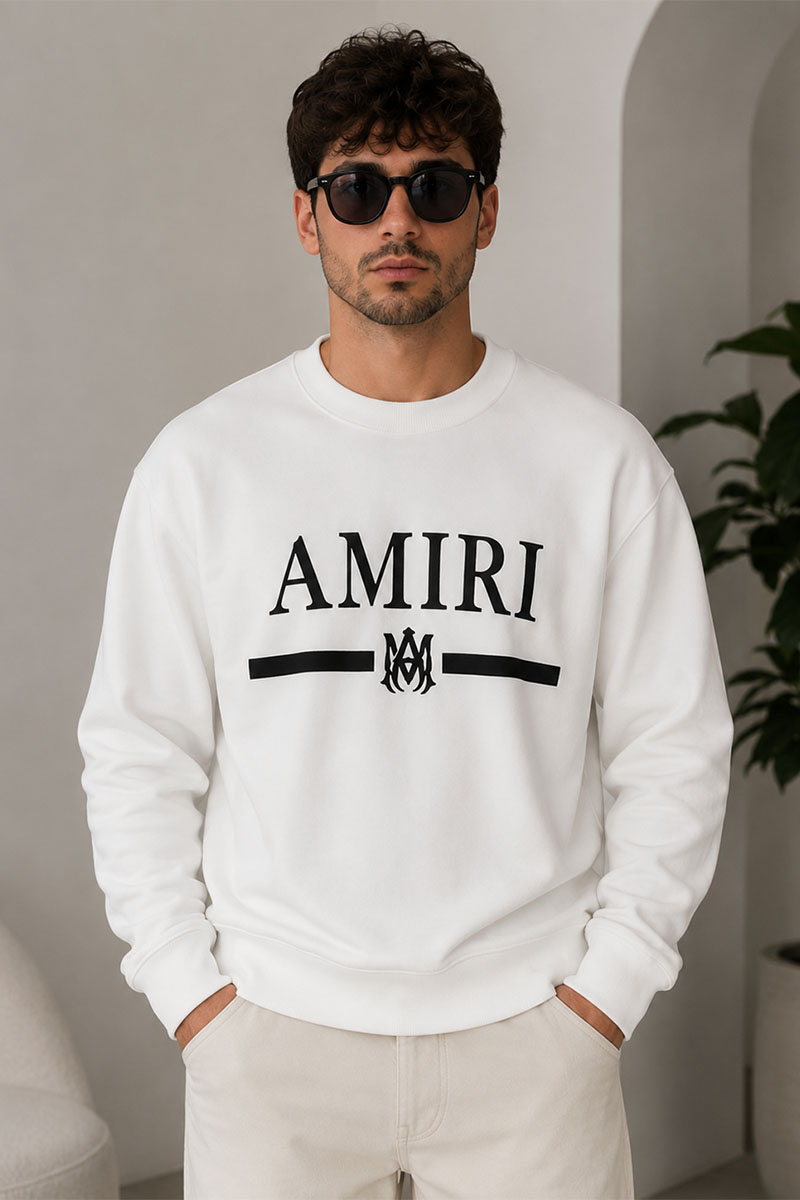 Amiri Белый свитшот MA bar crew-sweat