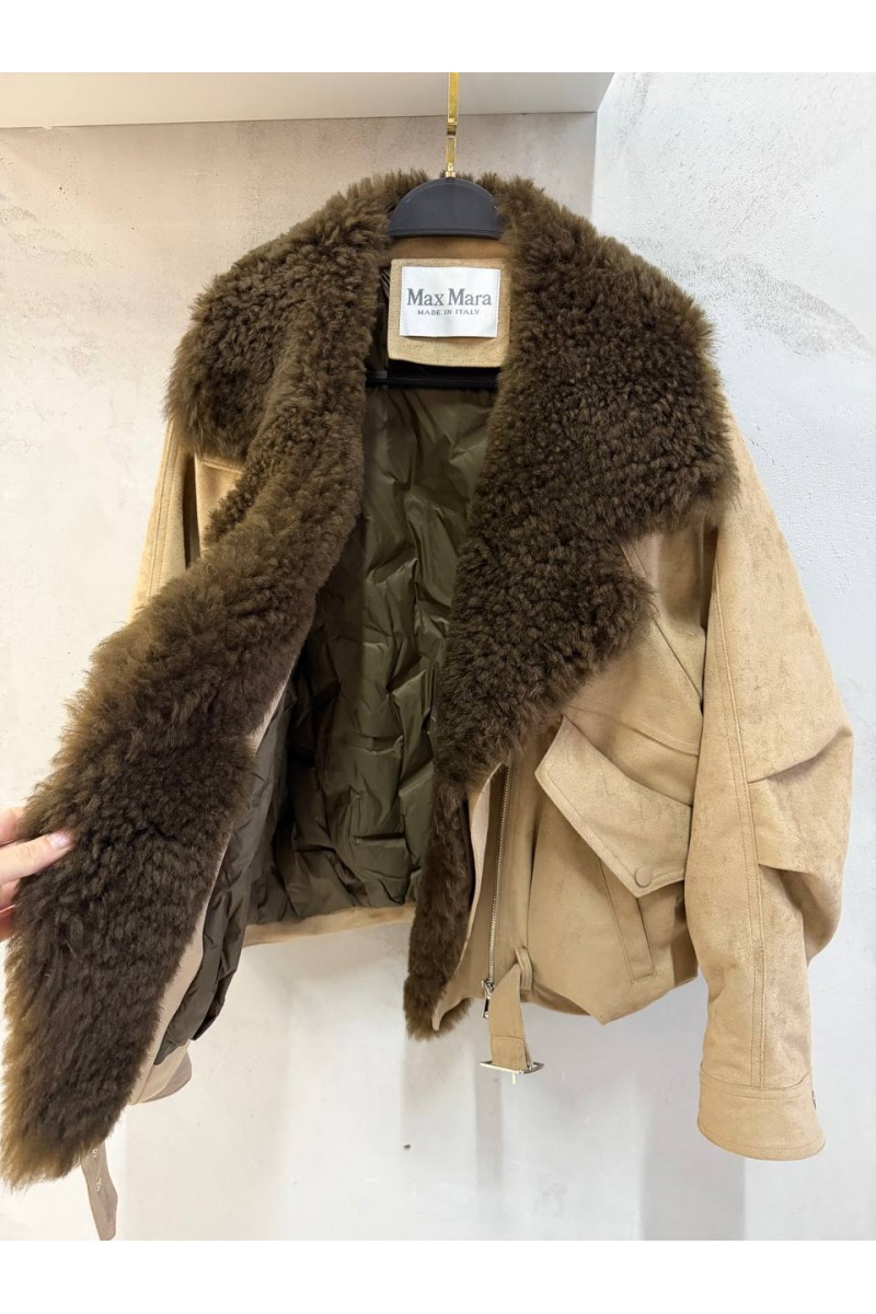 Max Mara Женский бомбер с натуральным мехом premium