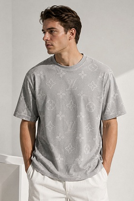 Серая оверсайз футболка Monogram