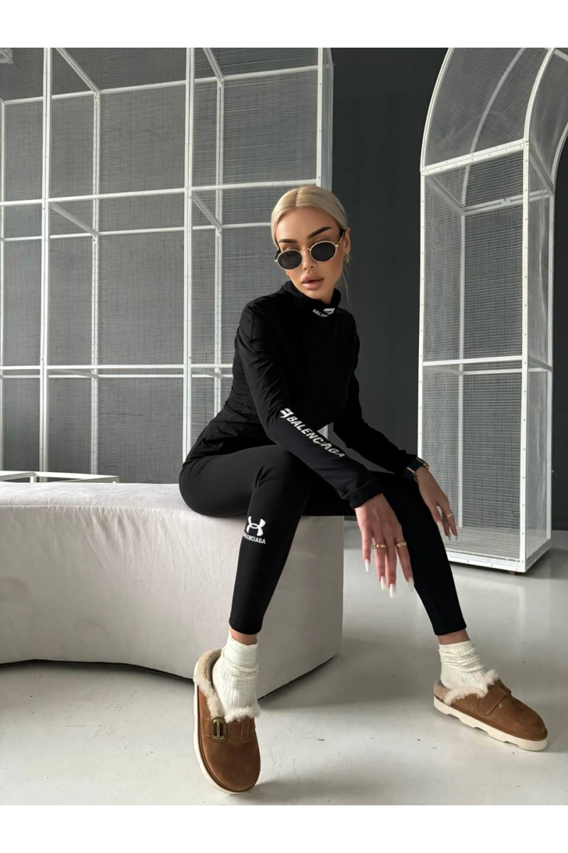 Balenciaga Женские чёрные леггинсы 